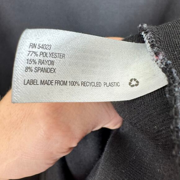 GAP Black Knit 3/4 Sleeve Stretchy Pullover Knee Length Ponte Dress Size MP - Picture 4 of 5